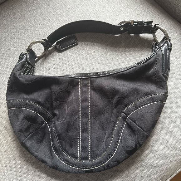Coach Handbags - Coach Black Signature Shoulder bag